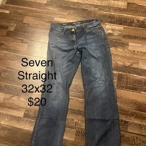 Seven7 Blue Straight Jeans
